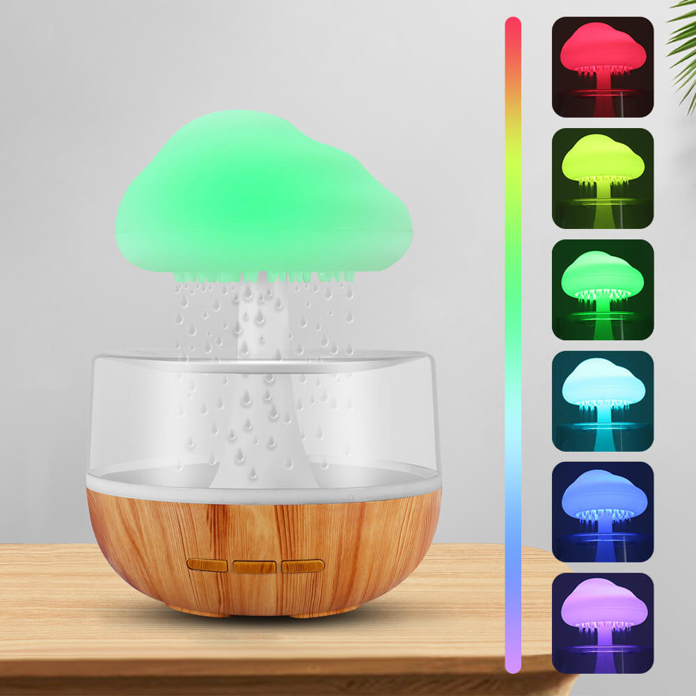 Rain Cloud Humidifier Night Light - Relaxation Aromatherapy Essential Oil  Diffuser