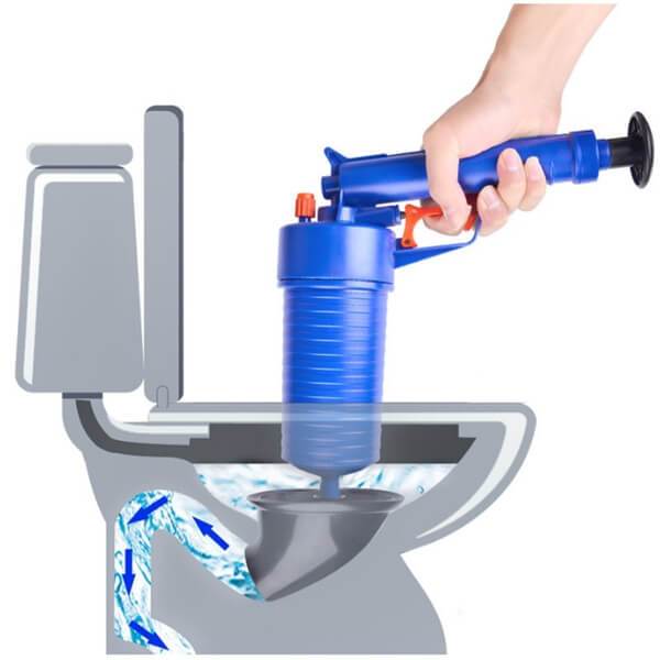 Toilet Plunger Drain Cleaner Drain Clog Remover With 4 Sized Suckers High  Pressure Air Drain Blaster Gun