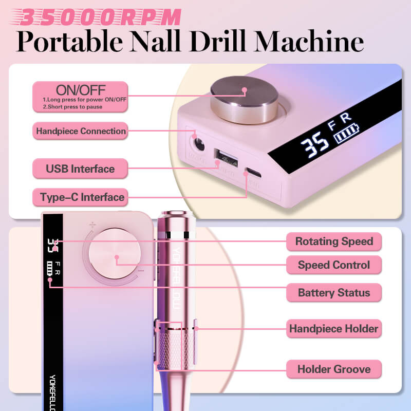 GlamNails™ Professional Nail Drill Machine 35,000 RPM