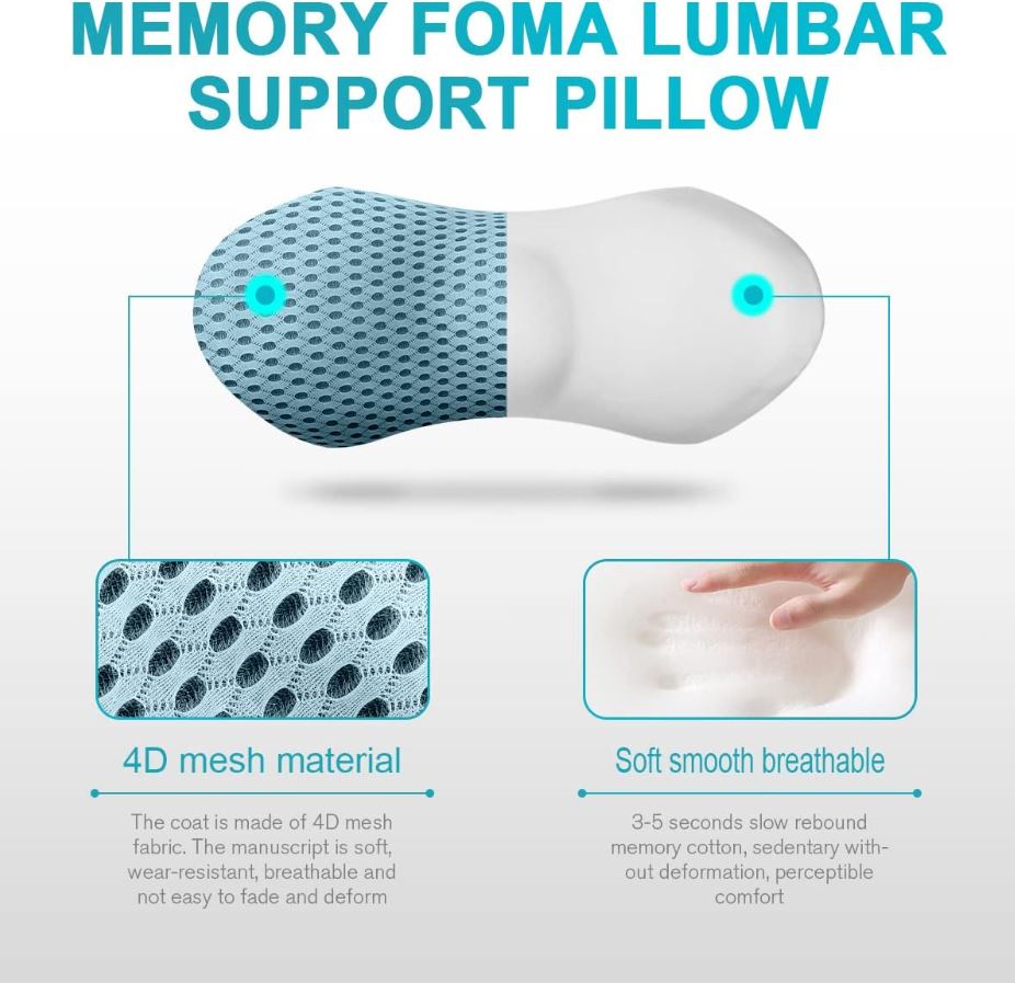 Lumbar Support Pillow Back Pain Relief Booster Cushion