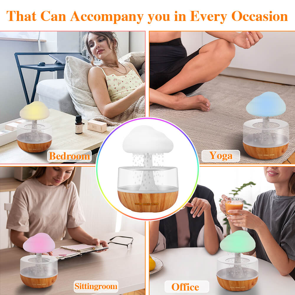 Rain Cloud Humidifier Night Light - Relaxation Aromatherapy