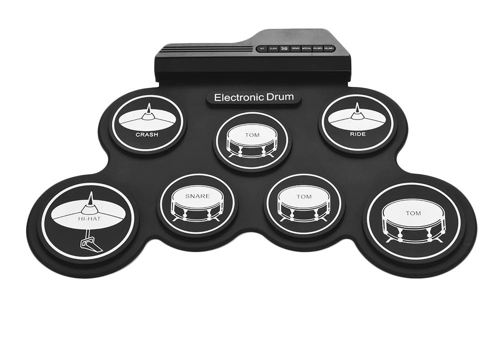 Portable Electronic Drum Set - Folding Drum Pad Kit for Beginners