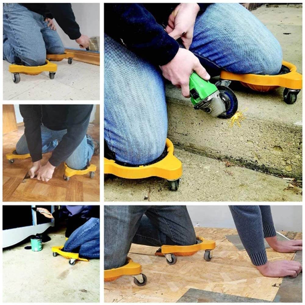 Rolling Knee Pads - 1 Pair Flooring Wheels Kneeling Pad